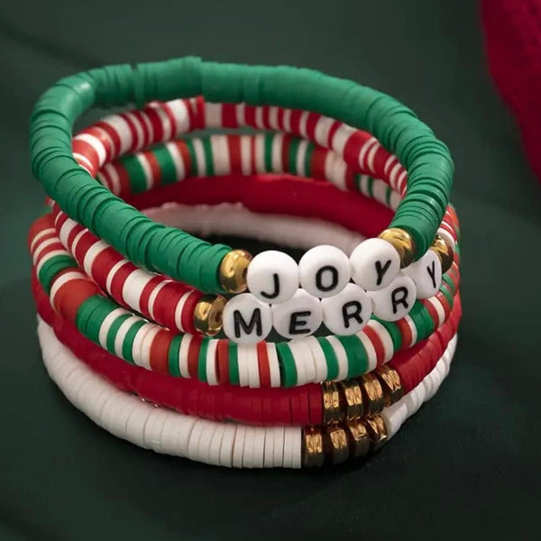 Christmas Beaded Bracelet Set