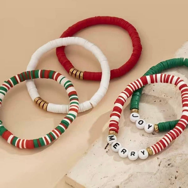 Christmas Beaded Bracelet Set