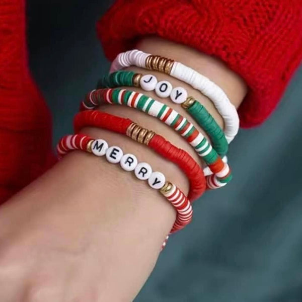 Christmas Beaded Bracelet Set