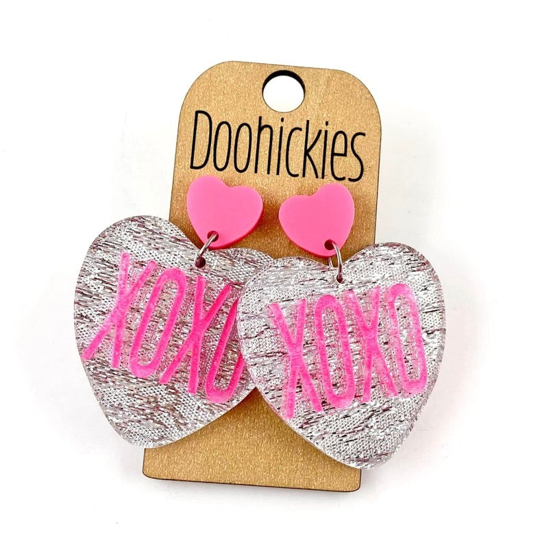 XOXO Conversation Heart Dangle Earrings