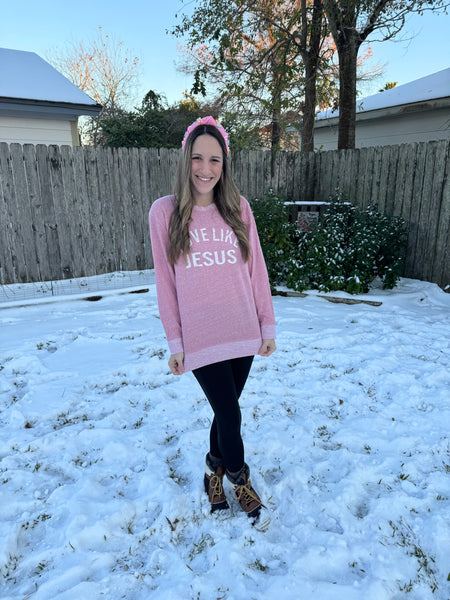 Love Like Jesus Pink French Terry Pullover