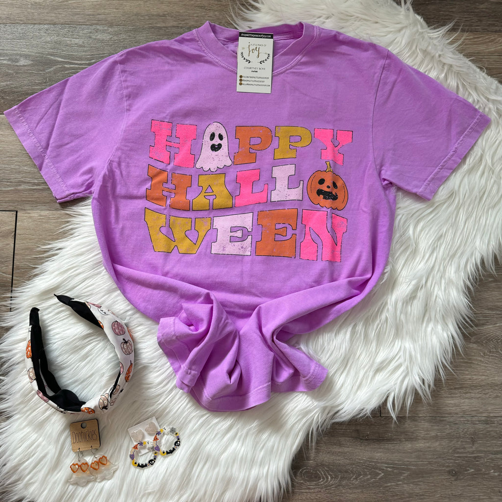 Happy Halloween Pink & Purple Tee