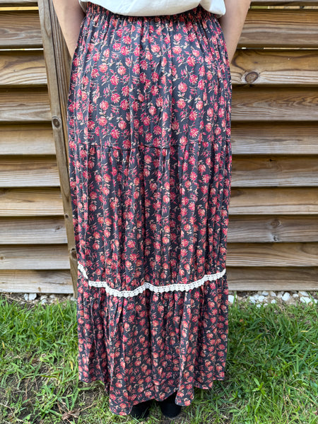 Autumn Floral Rust Mix Skirt