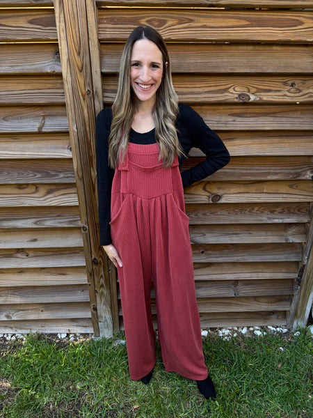 Karli Boho Overalls - Rust