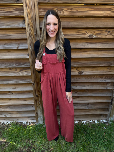 Karli Boho Overalls - Rust