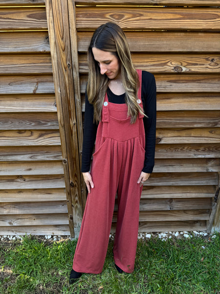 Karli Boho Overalls - Rust