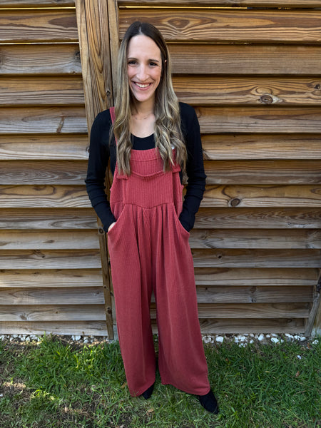 Karli Boho Overalls - Rust