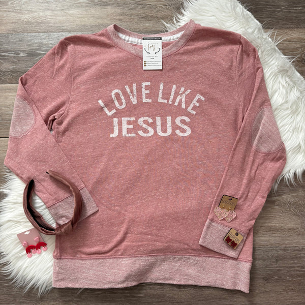 Love Like Jesus Pink French Terry Pullover