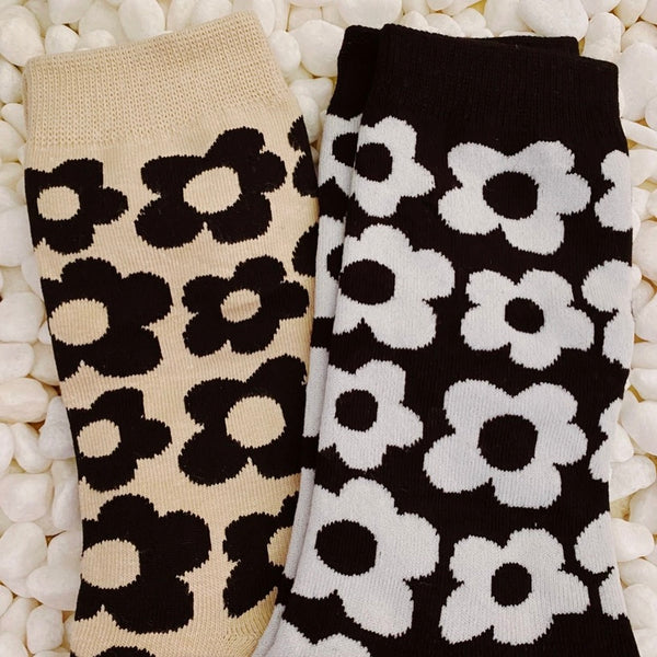 Daisy Sock Set - Black/Taupe