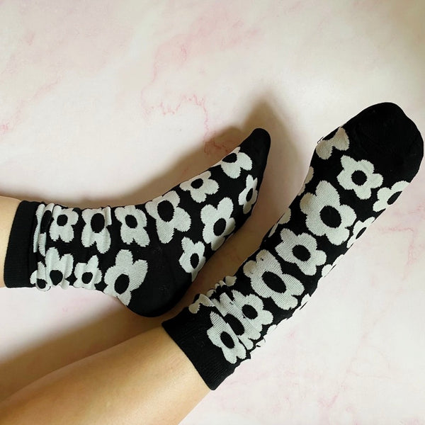 Daisy Sock Set - Black/Taupe