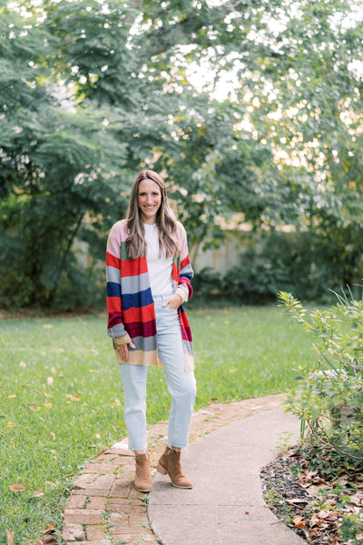 Slouchy Multi Striped Comfy Cardigan