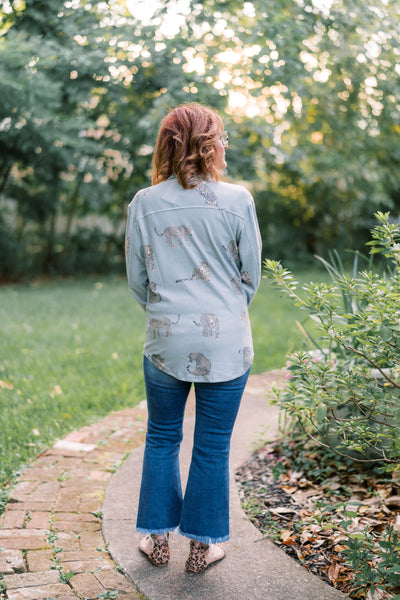 Take A Walk Cheetah Button Up Jacket