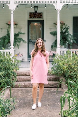 Tatum Textured Pocket Dress - Bubblegum Pink