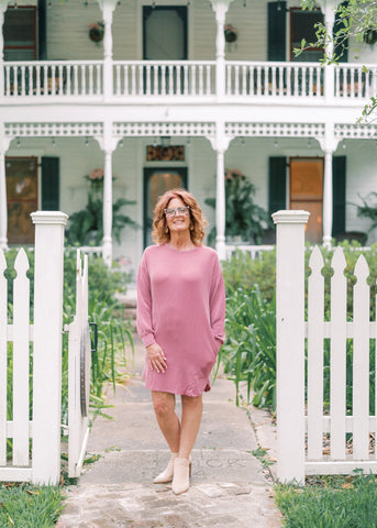 The Trish Ribbed Dress - Burgundy